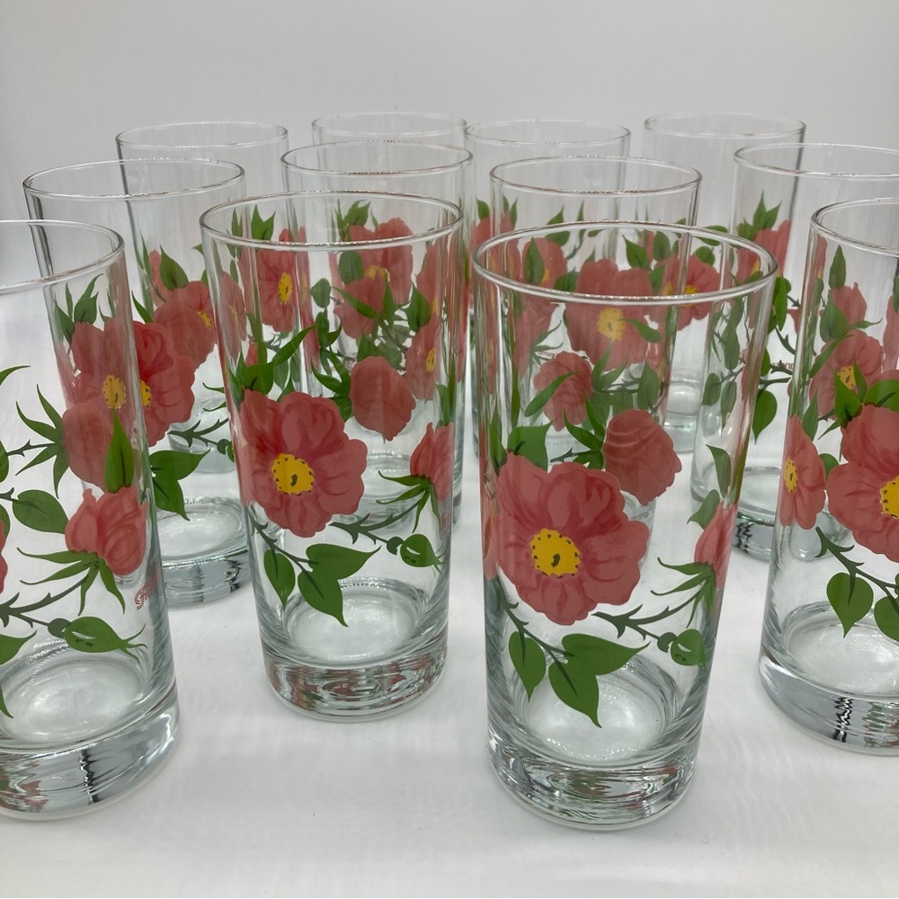 Franciscan Desert Rose Glass Tumblers Set of 12 - Picture 3 of 10